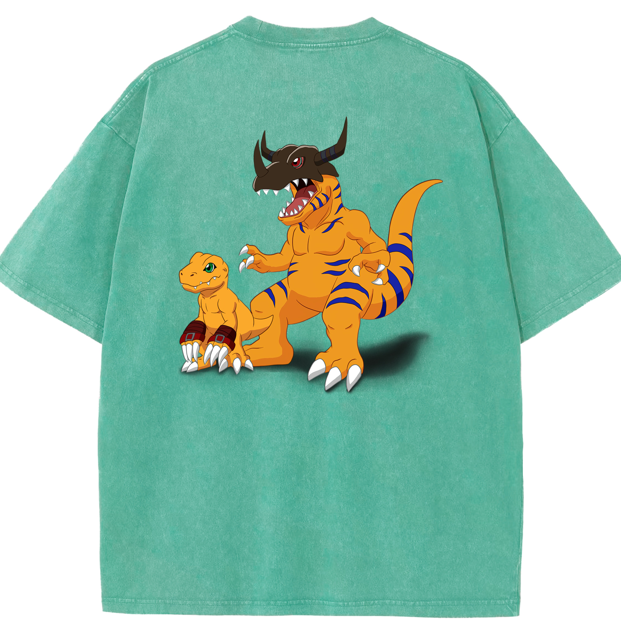 （画像用） Digimon デジタルモンスター/デジモン 綿100% ヴィンテージ風 半袖Tシャツ（背面プリント）